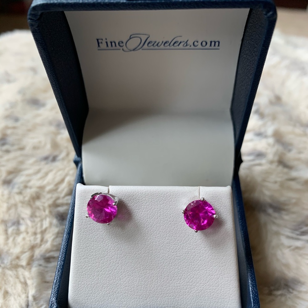 3.2 CTW PINK TOPAZ STERLING SILVER EARRINGS NEW